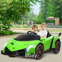 12V 2-Seater Licensed Lamborghini Kids Ride On Car with RC & Swing Function Green
