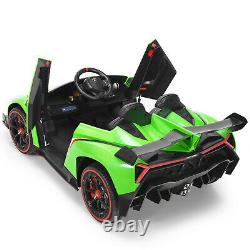 12V 2-Seater Licensed Lamborghini Kids Ride On Car with RC & Swing Function Green