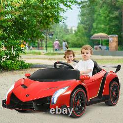 12V 2-Seater Licensed Lamborghini Kids Ride On Car with RC & Swing Function Red