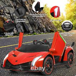 12V 2-Seater Licensed Lamborghini Kids Ride On Car with RC & Swing Function Red