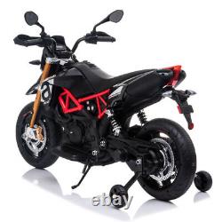 12V Aprilia Licensed Kids Ride On Motorcycle, 4-wheel Electric Dirt Bike with