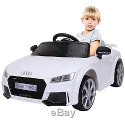 12V Audi TT RS Electric Kids Ride On Car Licensed R/C Remote Control MP3 White