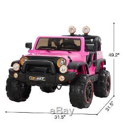 12V Battery Kids Ride on Cars Electric Power 4 Speed Pink with Remote Control