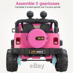 12V Battery Kids Ride on Cars Electric Power 4 Speed Pink with Remote Control