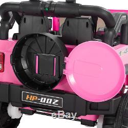 12V Battery Kids Ride on Cars Electric Power Remote Control 2 Speed Jeep Pink