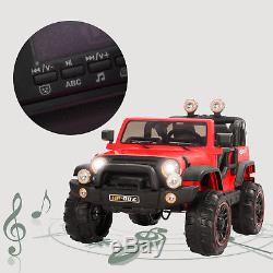 12V Battery Kids Ride on Cars Electric Power Remote Control 4 Speed Jeep Red