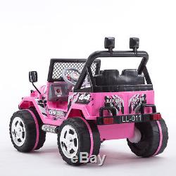 12V Battery Kids Ride on Cars Toy Power Remote Control USB 12V Electric Pink