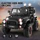 12v Battery Kids Ride On Truck Car Toys Mp3 Led Lights Withrc Remote Control Black