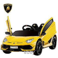 12V Battery Powered Electric Kids Ride On Car Lamborghini Aventador SVJ Yellow