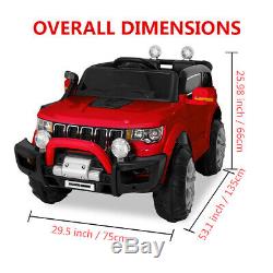12V Battery Powered Electric Ride On Jeep with Remote Control Toy Car for Kids Red