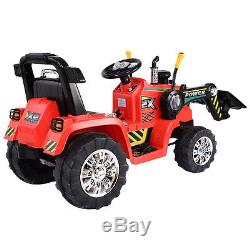 12V Battery Powered Kids Ride On Bulldozer Tractor Excavator Truck Electric Toys