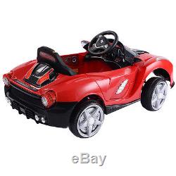 12V Battery Powered Kids Ride On Car RC Remote Control with LED Lights Music Red
