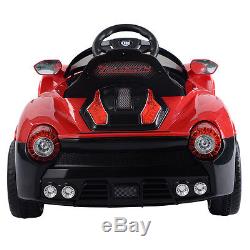 12V Battery Powered Kids Ride On Car RC Remote Control with LED Lights Music Red