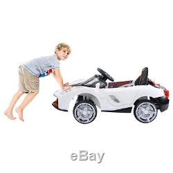 12V Battery Powered Kids Ride On Car RC Remote Control with LED Lights Music White