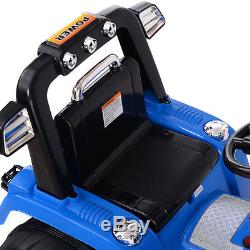 12V Battery Powered Kids Ride On Tractor Electric Toys with MP3 LED Lights Blue