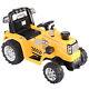 12v Battery Powered Kids Ride On Tractor Electric Toys With Mp3 Led Lights Yellow