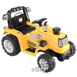 12V Battery Powered Kids Ride On Tractor Electric Toys with MP3 LED Lights Yellow
