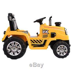 12V Battery Powered Kids Ride On Tractor Electric Toys with MP3 LED Lights Yellow