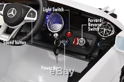 12V Battery Ride On Toy Car Mercedes SL65 RC Music Horn Sound LED Screen White