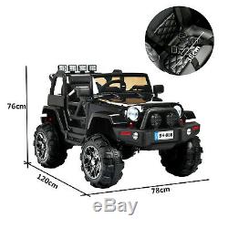 12V Electric Battery Kids Ride on Car Truck Jeep LED MP3 with Remote Control Black