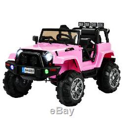12V Electric Battery Kids Ride on Car Truck Jeep LED MP3 with Remote Control Pink