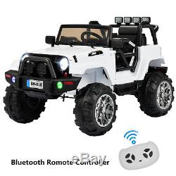 12V Electric Battery Kids Ride on Car Truck Jeep LED MP3 with Remote Control White