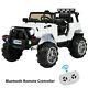 12v Electric Battery Kids Ride On Car Truck Jeep Led Mp3 With Remote Control White