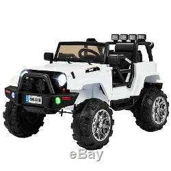 12V Electric Battery Kids Ride on Car Truck Jeep LED MP3 with Remote Control White