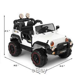 12V Electric Battery Kids Ride on Car Truck Toys LED MP3 withRemote Control White