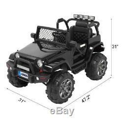 12V Electric Battery Kids Ride on Car Truck Toys LED Music Remote Control Black