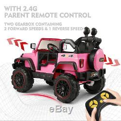 12V Electric Battery Kids Ride on Truck Car Toy LED MP3 Remote Control Gift Pink