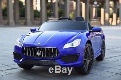 12V Electric Kids RC Ride On Car with Radio & Remote. Maserati Quattroporte Blue