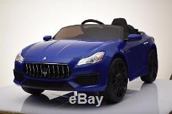 12V Electric Kids RC Ride On Car with Radio & Remote. Maserati Quattroporte Blue