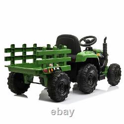 12V Electric Kids Ride On Car Battery-Powered Tractor with Trailer Children's Toy