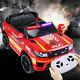 12v Electric Kids Ride On Police Car Suv Toys Rc Car With Remote & Music Red