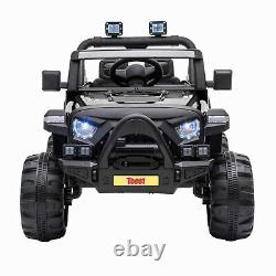 12V Electric Kids Ride On Toy Battery Powered Off-Road Truck With LED Lights Black