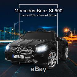12V Electric Kids Ride On Toy Cars Mercedes Benz SL500 6 Speeds with RC Black