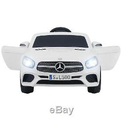 12V Electric Kids Ride On Toys Cars Mercedes Benz SL500 6 Speeds With RC White