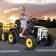 12v Electric Kids Ride On Tractor Battery Powered Toy With Trailer Led Lights