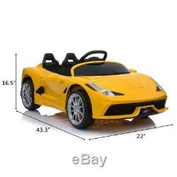 12V Electric Kids Ride On Truck Car Remote Control withLED Lights MP3 Music Yellow