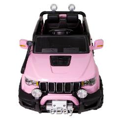 12V Electric Kids Ride on Car Toys Jeep Truck LED Music + Remote Control Pink