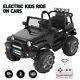12v Electric Kids Ride On Car Toys Jeep Truck Led Music Withremote Control Black