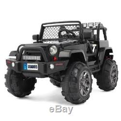 12V Electric Kids Ride on Car Toys Jeep Truck LED Music withRemote Control Black
