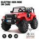 12v Electric Kids Ride On Car Toys Jeep Truck Led Music With Remote Control Red