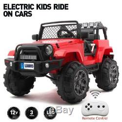12V Electric Kids Ride on Car Toys Jeep Truck LED Music with Remote Control RED