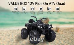 12V Electric Kids Ride on Toy Car c 4-Wheeler ATV Quad LED Headlights Music Horn
