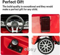 12V Electric Mercedes-Benz G63 Ride on Car with RC Music Licensed Kids Red