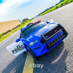 12V Electric Police Car Kids Ride On SUV Toy RC with Remote & Siren Flashing Light