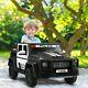 12v Electric Police Kids Ride On Car Toy Suv Truck Withlights Remote Control Black