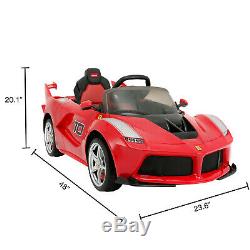 12V Ferrari FXX K Electric Kids Ride On Toy Car withLeather Seat Stickers Gift RED